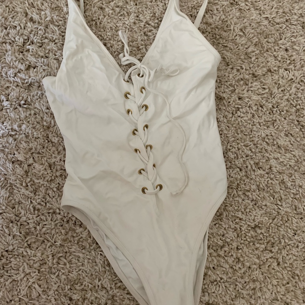 Nasty gal one piece lace up swim